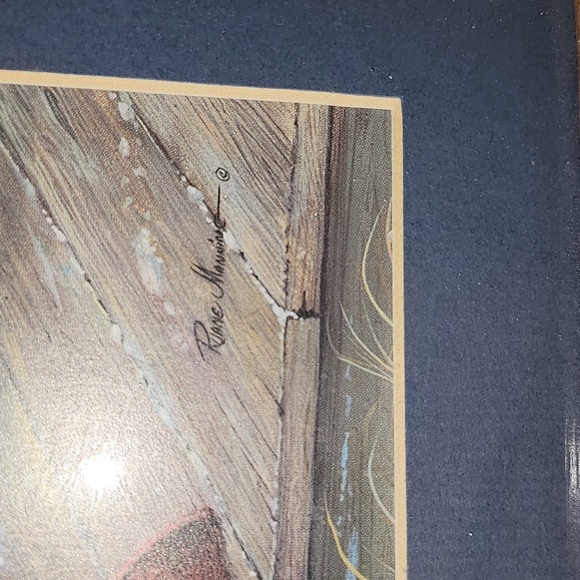 Framed Artwork with Puppies and Kitten and Duck. 9 X 11 Size. - Picture 3 of 4